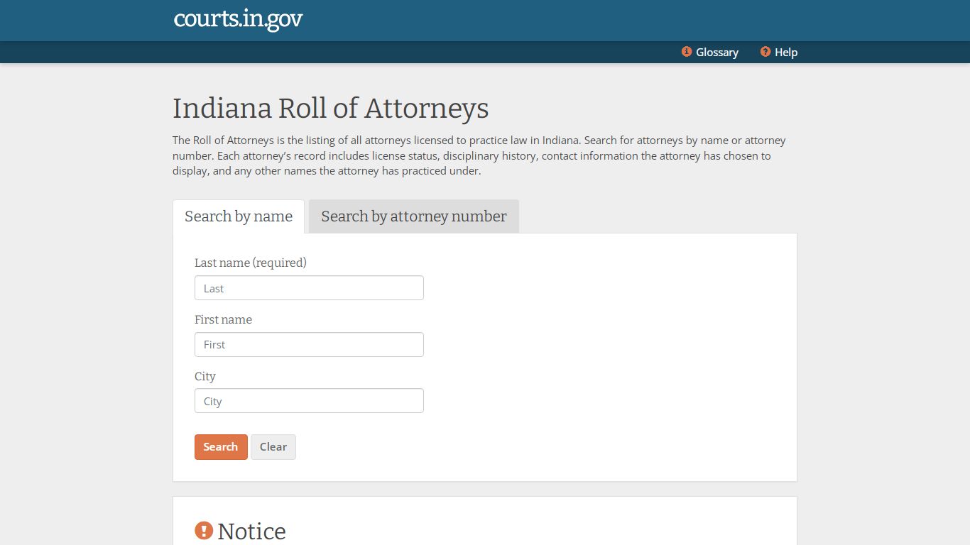 Roll Of Attorneys - Search - Indiana Judicial Branch